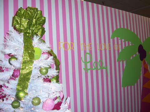 Pink & Green Christmas Tree in Queen of Prep: Lilly Pulitzer Rousseau