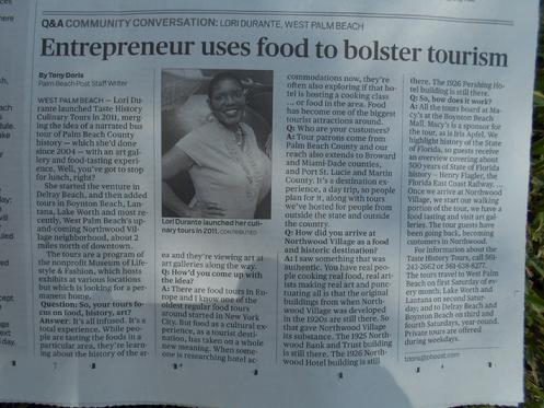Lori J. Durante, Taste History Culinary Tours, Food Tours in Florida, Food Tours in Palm Beach County
